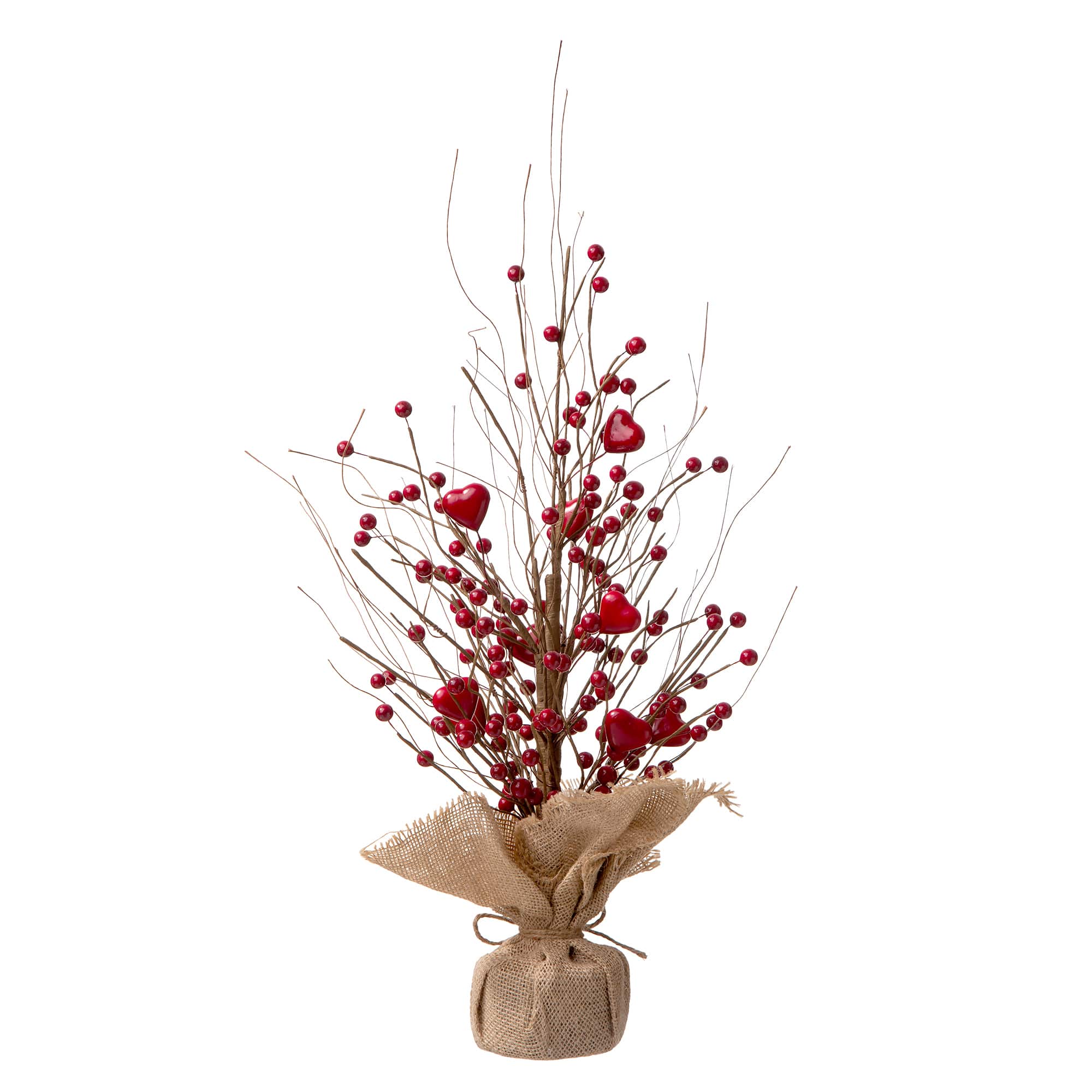 Glitzhome® 18" Valentine's Berry Heart Table Tree